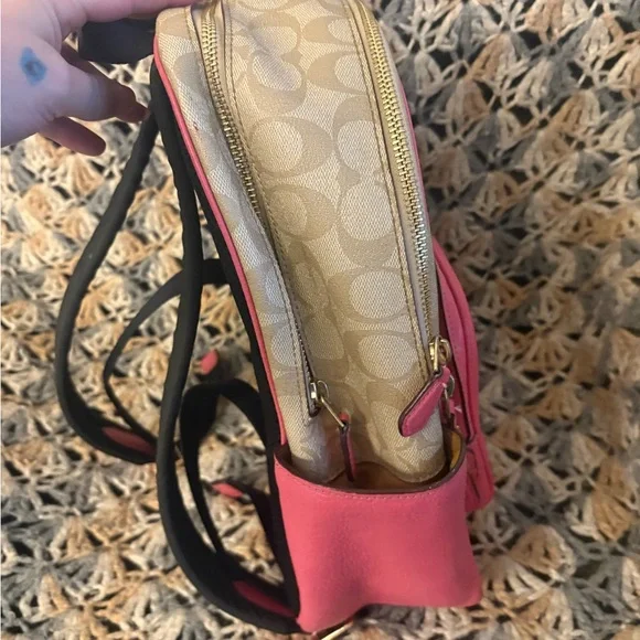Coach Beige and Pink Women's Backpack - Picture 3 of 11